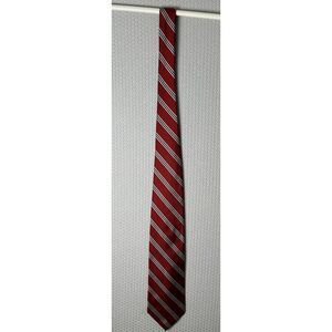 Brooks Brothers Makers Red/Gray/Blue Striped‎ Men's Neck Tie Woven in ENGLAND!